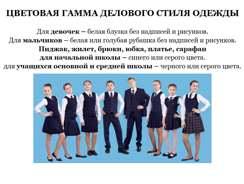 Изображения школьной формы для учащихся 5-11 классов.